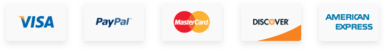 Payments methods for order Brain Savior, MasterCard, Visa, Discover, PayPal, Apple Pay and American Express